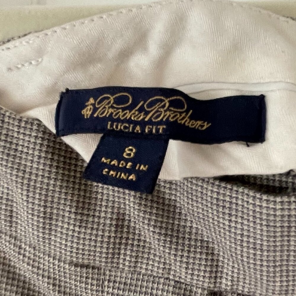 Brooks Brothers Brown/Tan Plaid Trousers Size 8 - Picture 4 of 4